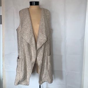 MOD Drape Oatmeal Sweater Open Cardigan Size Small